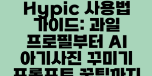 Hypic 사용법 가이드: 과일 프로필부터 AI 아기사진 꾸미기 프롬프트 꿀팁까지