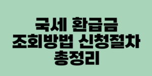국세 환급금 조회방법 신청절차 총정리