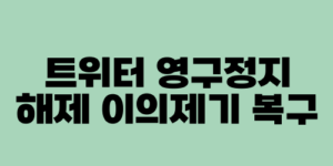 트위터 영구정지 해제 이의제기 복구