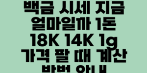 백금 시세 지금 얼마일까 1돈 18K 14K 1g 가격 팔 때 계산 방법 안내