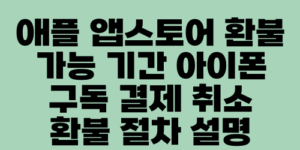 애플 앱스토어 환불 가능 기간 아이폰 구독 결제 취소 환불 절차 설명